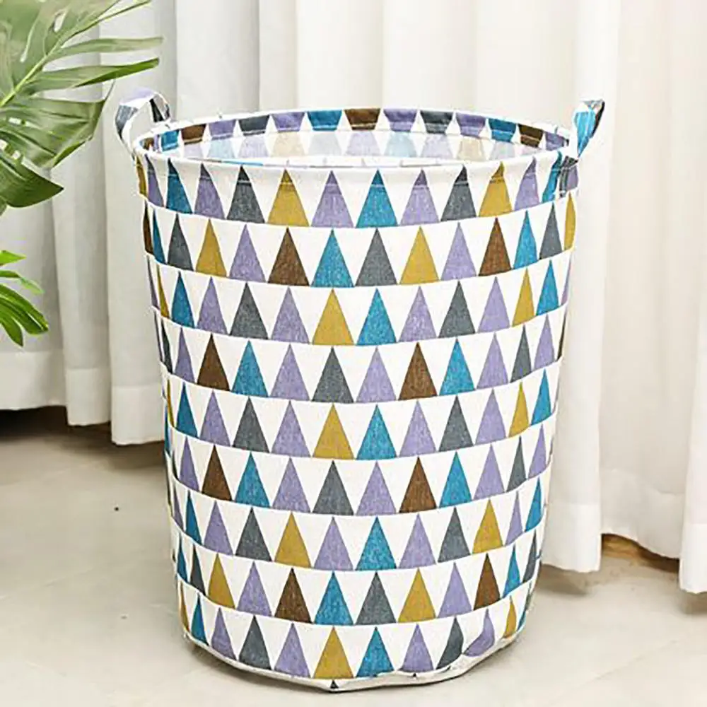 

Folding Cotton Linen Fabric Clothes Basket Large Waterproof Storage Basket Toy Storage Bucket Laundry Basket Accessories