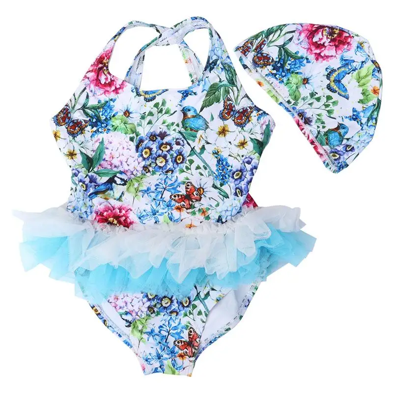 

Цельнокроеный Купальник для девочек, Летний Пляжный Купальник с принтом, купальный костюм для маленьких девочек