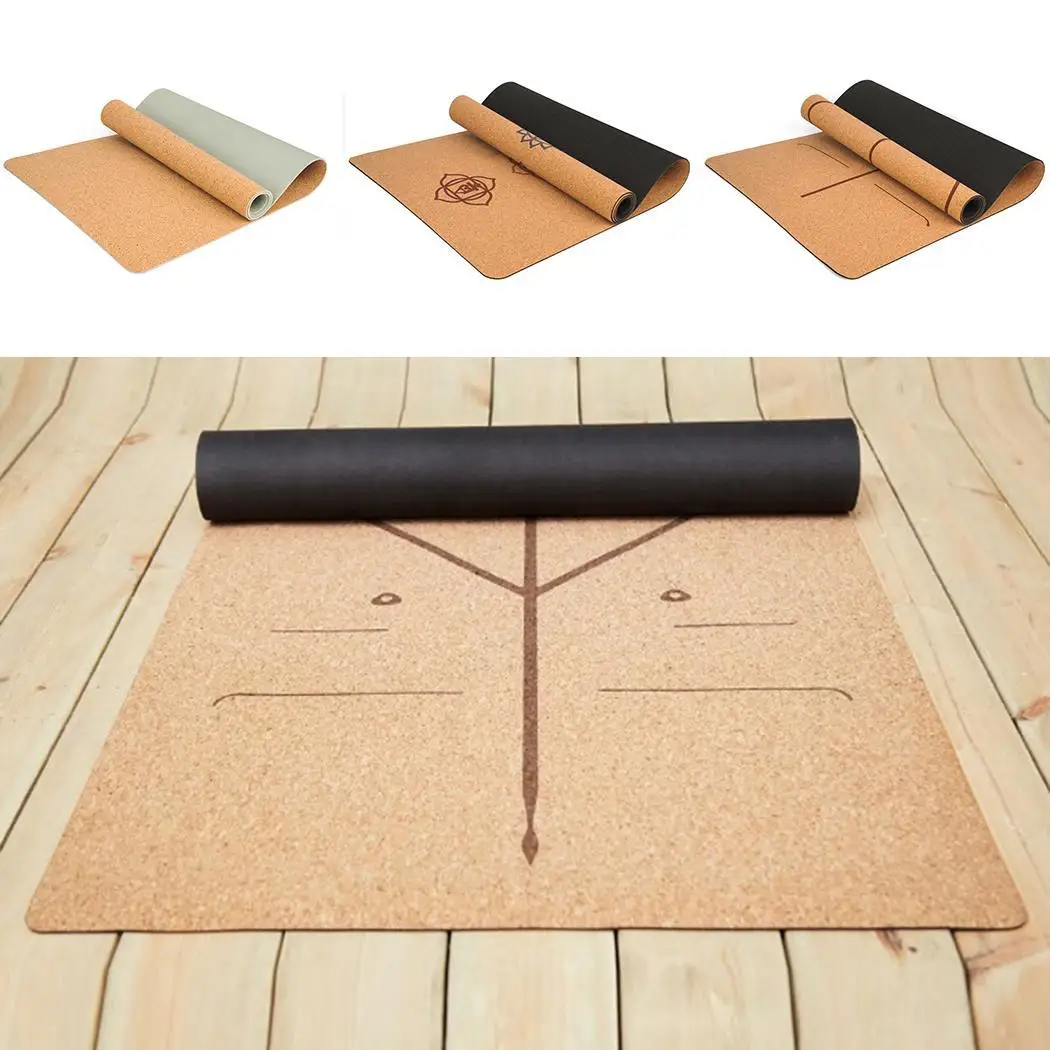 Натуральный пробковый TPE коврик для йоги фитнес коричневый танец 1-3 упражнения