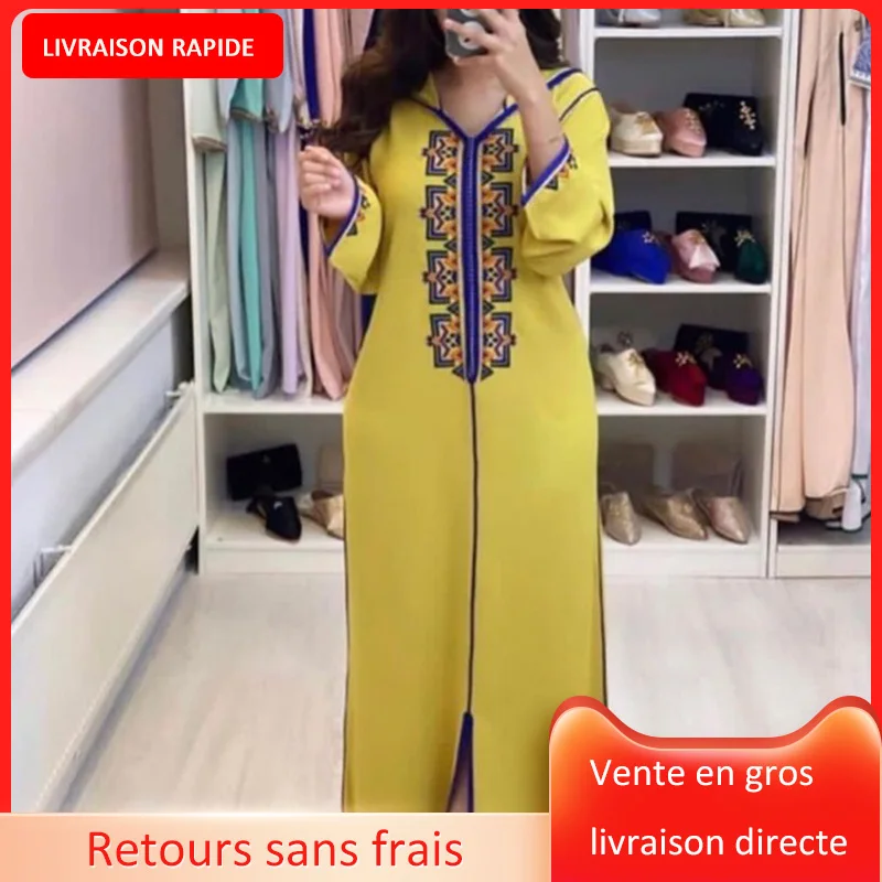 Мусульманское женское длинное платье Дубай весна лето 2021 модное свободное