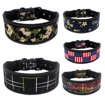 Multi-Colored Dog Wide Collars Large With Printed Patterns For Big Dogs Neck Adjustable Soft Pet Flower Collars