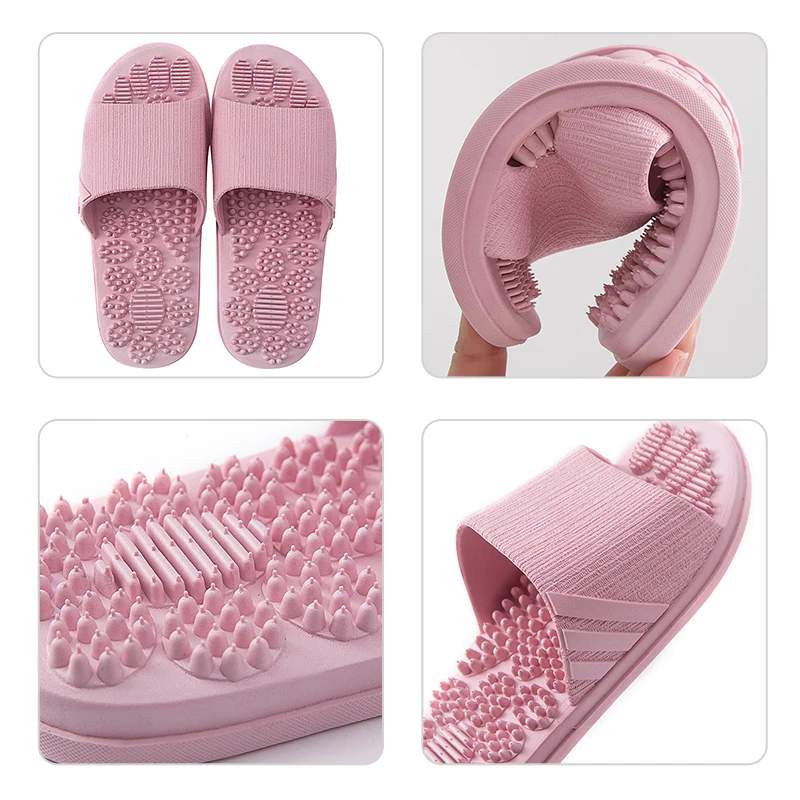 Летние Тапочки 2021 домашняя Нескользящая Массажная обувь унисекс однотонная