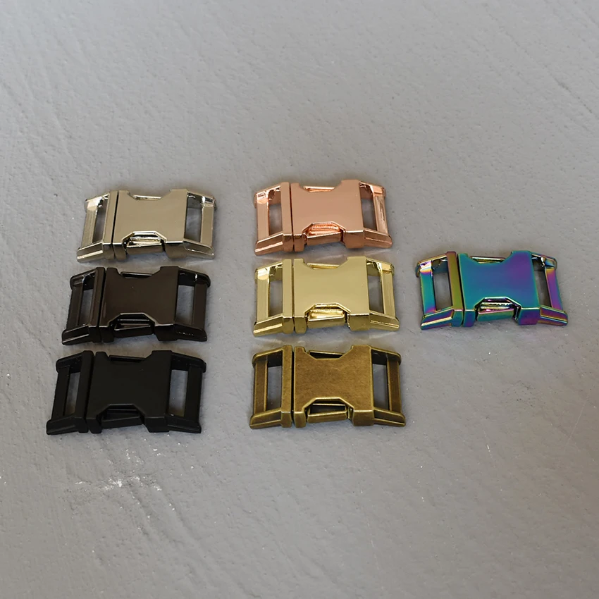 10 Pcs/Lot Rose gold Metal Buckles Adjustable Release Clasp and Slides for 20mm Webbing Straps Tactical Bags Pet Collar DIY | Дом и сад