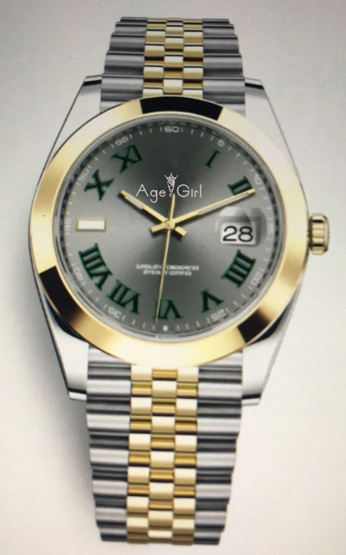 9 Роскошные брендовые Новые Мужские автоматические механические часы Datejust из нержавеющей стали сапфировые серебряные розовое золото Римский зеленый синий серый часы 41 мм - Цвет: 9