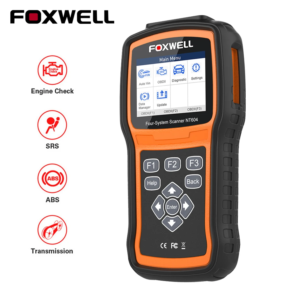 Foxwell NT604 OBD2 сканер профессиональный двигатель ABS SRS Трансмиссия четыре системы
