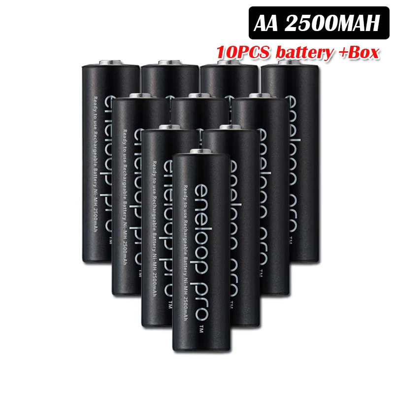 10pcs Panasonic 1.2V 2500mAh NI-MH AA rechargeable battery For Flashlight Camera Toy remote control PreCharged high capacity Battery - Цвет: 10pcs