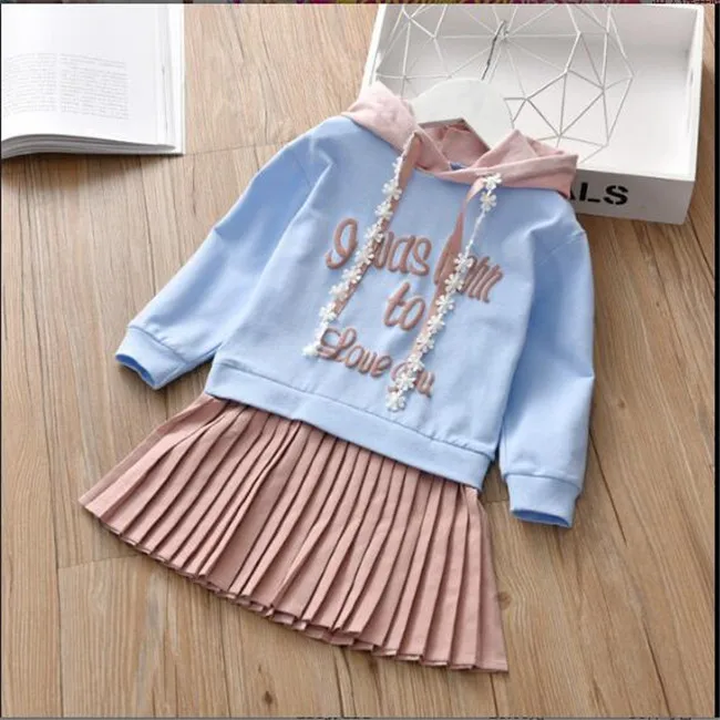 Новинка детское платье с длинным рукавом для девочек надписью платье-юбка |