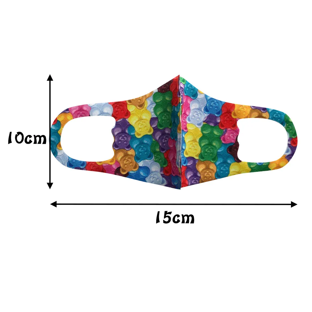 

4pc Kids Children Face-masks Reusable Ice Silk Mascherine Washable Print Windproof Mascarillas Halloween Cosplay Masker