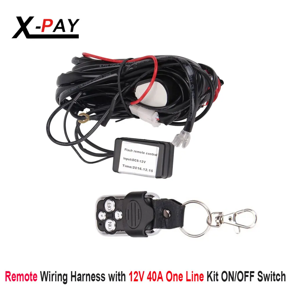 Remote Wiring Harness for Led Light Bar with 12V 40A One Line Kit ON/OFF Switch Relay Work Lights Off Road Fog Driving | Автомобили и