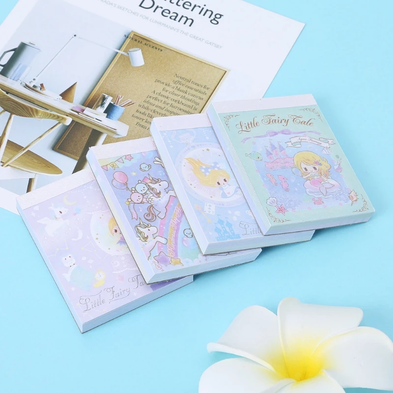 Mermaid Cartoon Sticky Notes Memo Pad Planner Stickers Notebook Stationery Gift | Канцтовары для офиса и дома