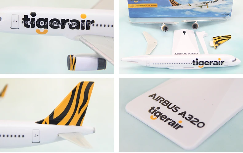 

Assemble 1:200 19cm Air Singapore Tiger Air A320 Airbus 320 Airlines Assembled airplane model Plane ABS Plastic DIY Aircraft