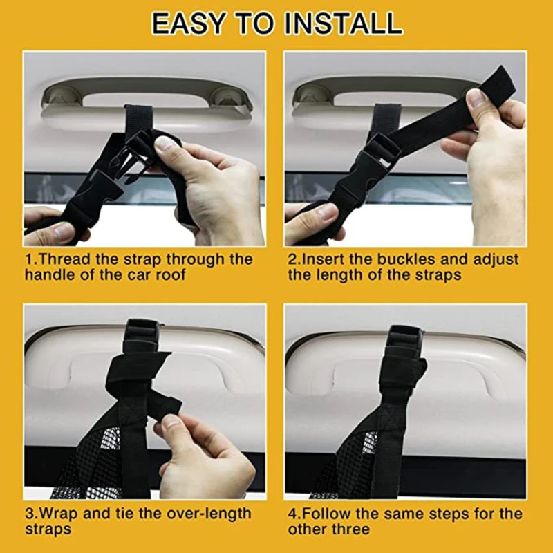 Интерьер автомобиля Потолочная сетка для хранения карманная регулируемая лента