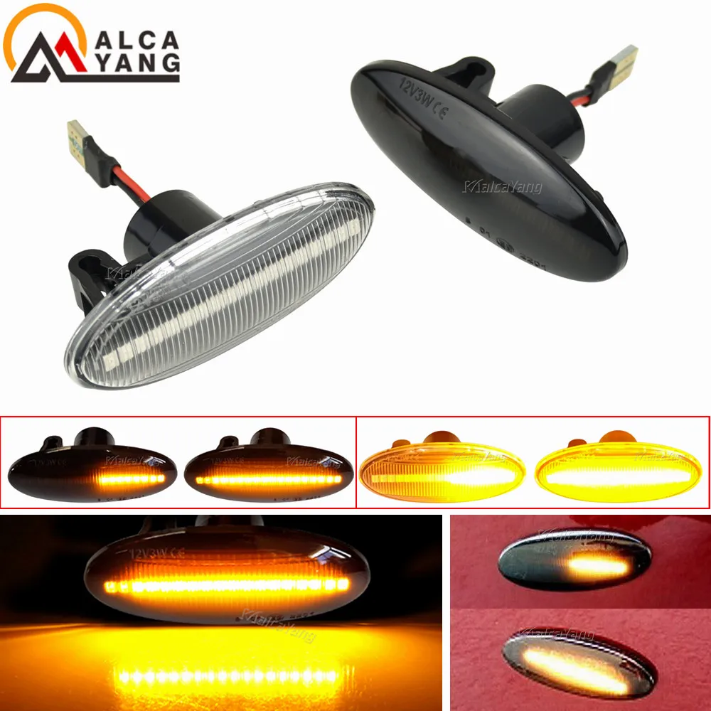 

1pair Dynamic LED Side Marker Turn Signal Lights lamp For SMART FORFOUR Renault KOLEOS Nissan X-Trail T31 QASHQAI NP300