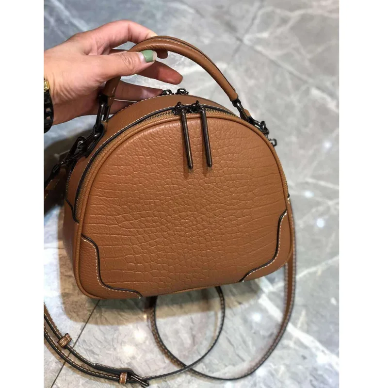 

Кожаные сумки через плечо, Портативный узор небольшой круглый мешок простой для женщин сумка из натуральной кожи сумка из воловьей кожи, же...