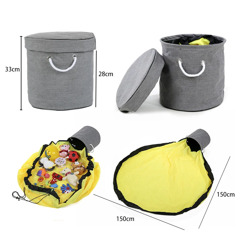 toy clean up storage bag multifunctional portable play mat toys organizer toy bag basket integrated waterproof storage bucket free global shipping