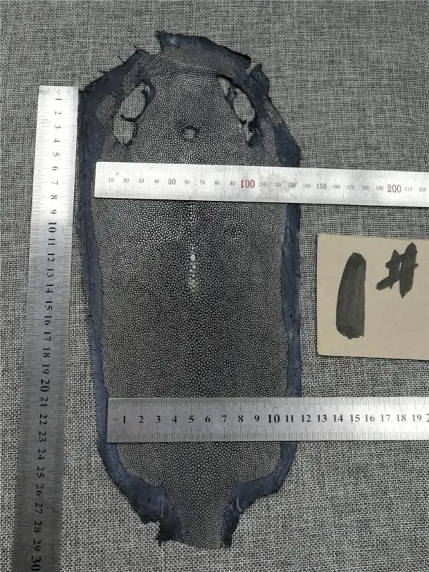 1 шт., черная настоящая кожа ската, кожа, черная кожа, толщина около 1,1 мм