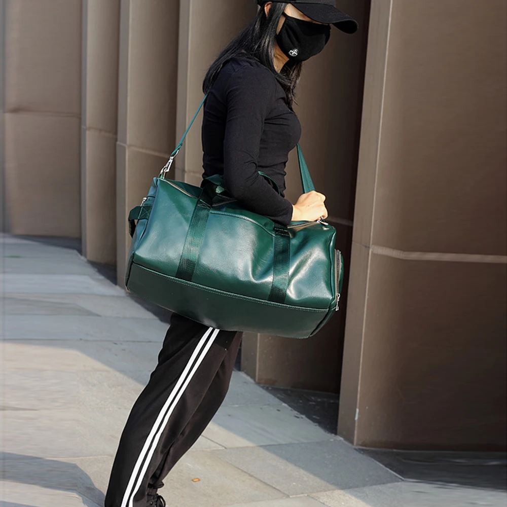 Большая спортивная сумка из искусственной кожи для мужчин и женщин дорожная йоги