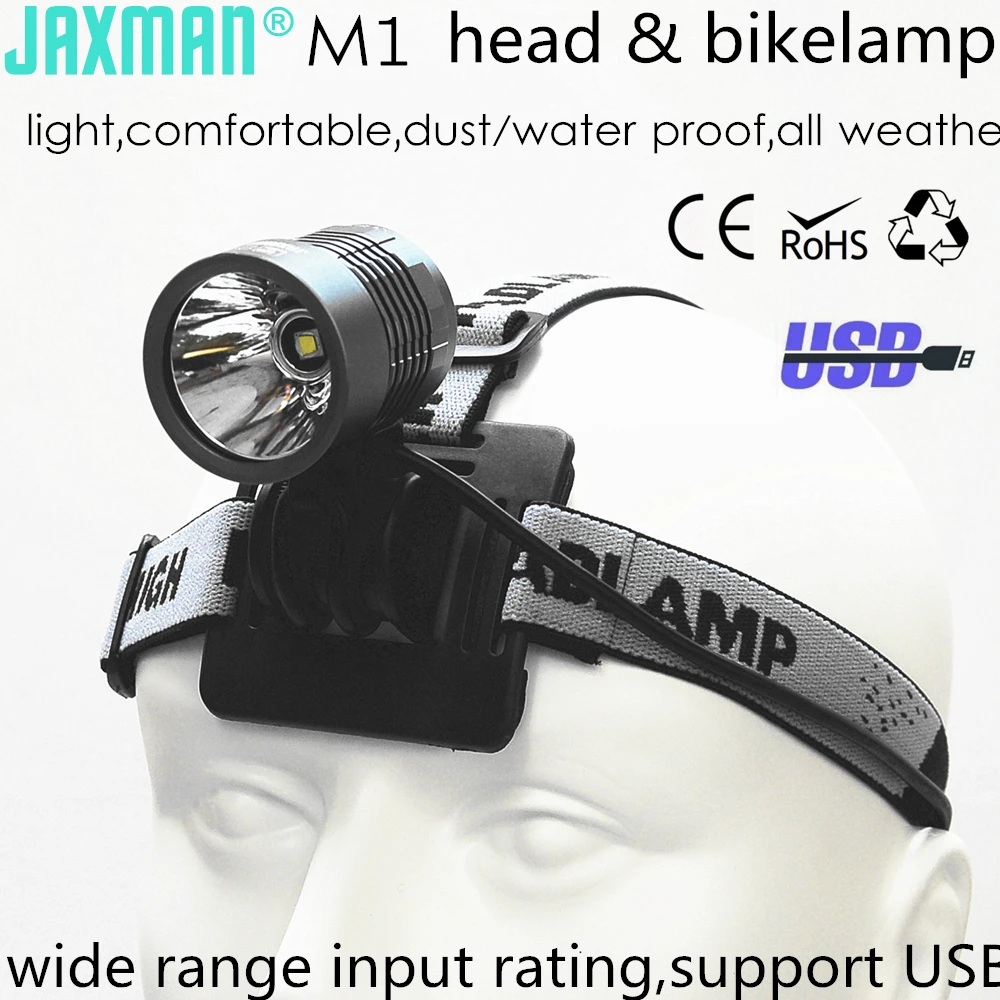 JAXMAN M1 налобный фонарь bikelamp USB блок питания маленький и легкий удобный для ночной