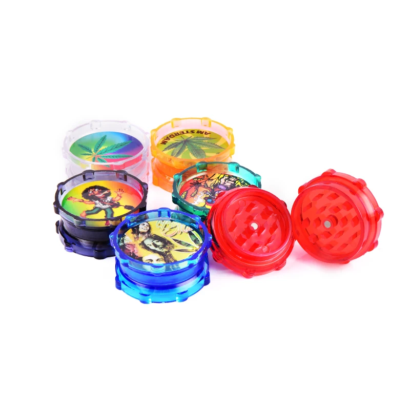 Plastic Tobacco Grinder Leaf Herbal Herb Smoke Spice Crusher Hand Muller 2 Layer Dia Smoking Accessories Color Random | Дом и сад