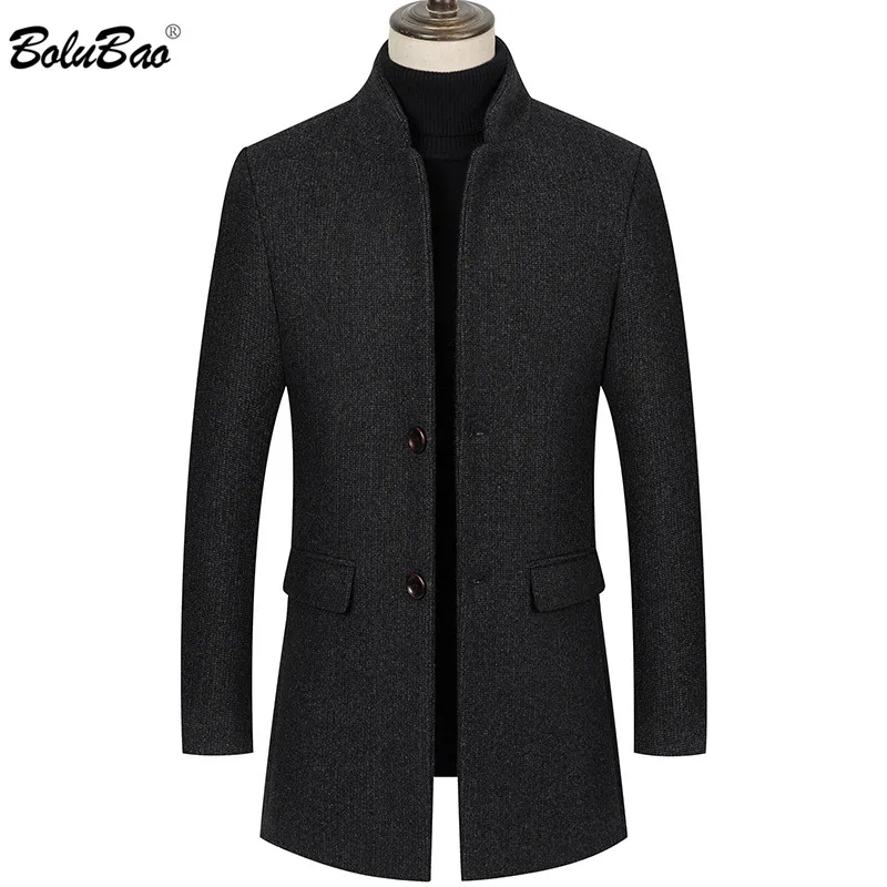 BOLUBAO Winter Men High Quality Wool Blends Coats Brand Men's Fashion Casual Long Section Overcoat Thick Warm Wool Coat