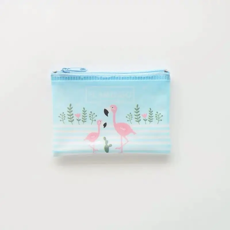 Kawaii креативный Фламинго A4/A5/B6/мини Водонепроницаемый Настольный Органайзер Сумка для документов папка для файлов ПВХ жесткий чехол для хранения канцелярских принадлежностей - Цвет: Mini Blue Flamingo