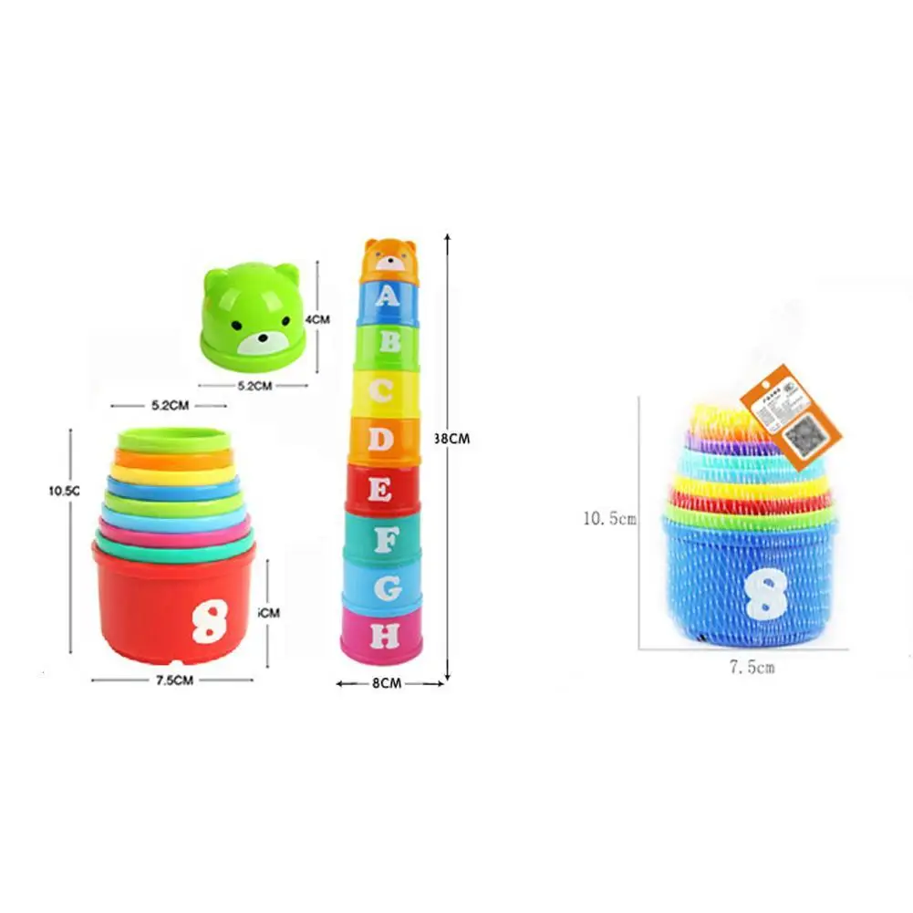 

Building Blocks Stack Cup Children Educational Toys Fun Tower Stacking Toy Gifts Bear Toy Fun Cups Mini Cups Rainbow Stacki O9K4