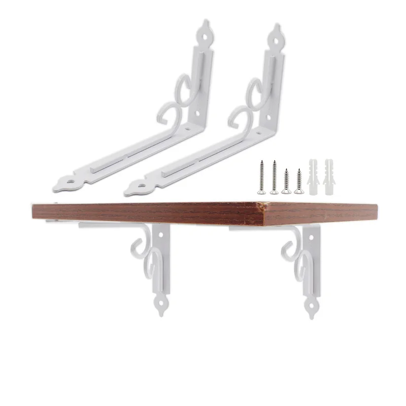 

4Pcs Shelf Brackets,Wall Mounted Floating Shelf Bracket,Right Angle Shelving Hardware,Heavy Duty Thicken Iron Brace 300x193x25mm
