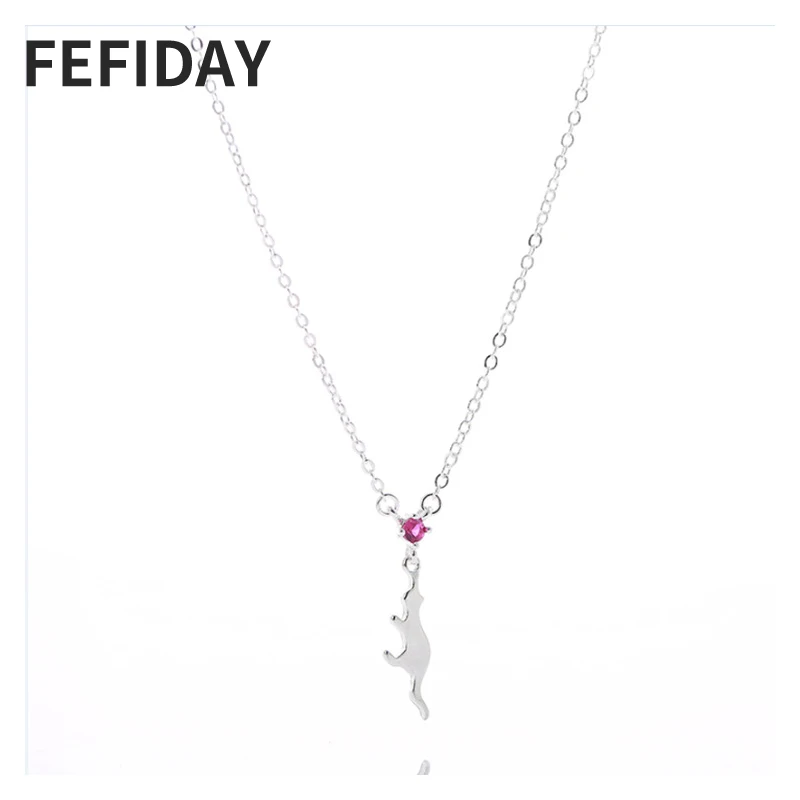 FEFIDAY модное на заказ рубиновый камень Хрустальная цепочка колье женское ожерелье