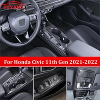 for honda civic 11th gen 21 22 car interior modification accessories soft carbon fiber central control stall air outlet sticker