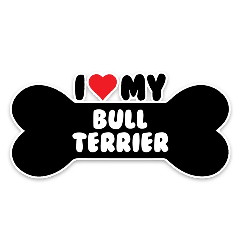 

Reflective I Love My Bull Terrier Bone Car Sticker Cover Scratches Waterproof Windshield Bumper Window Accessories PVC15*7cm