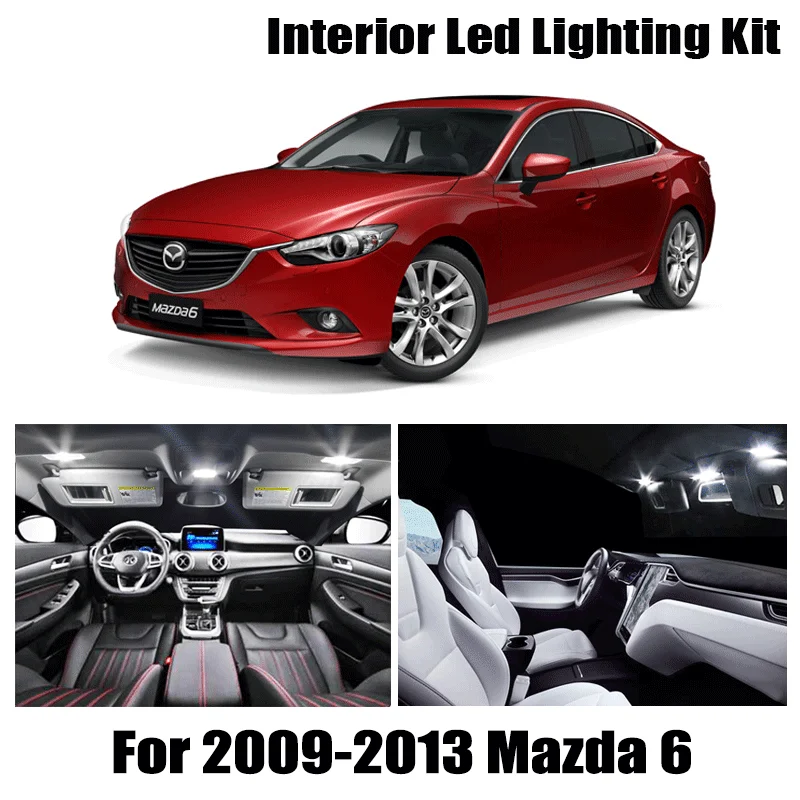 11x Canbus белый светодиодный светильник лампы для салона автомобиля 2009 2013 Mazda 6 карта