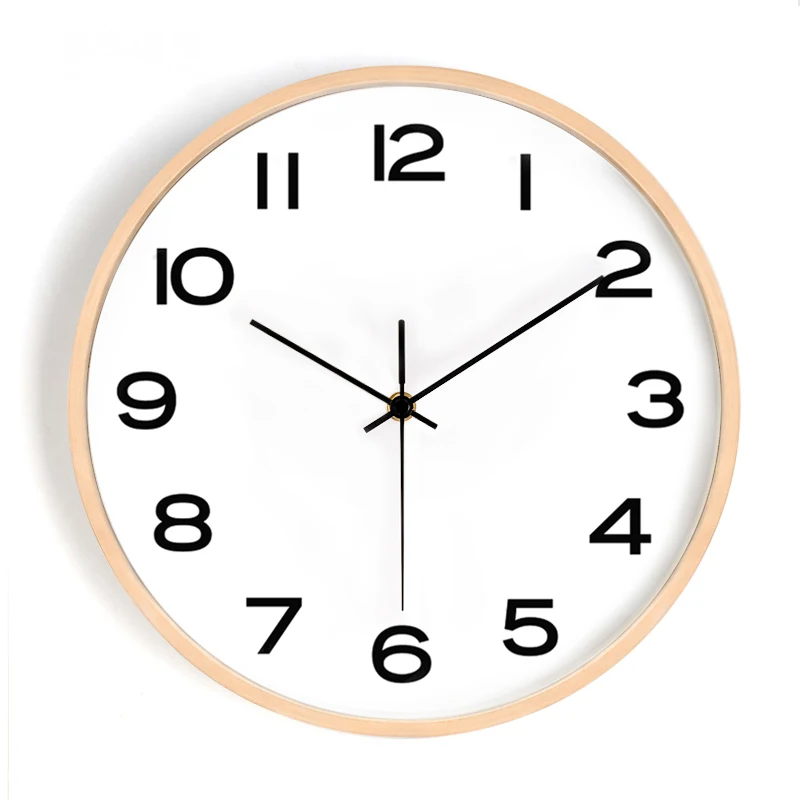 Настенные часы из дерева в скандинавском стиле домашние бесшумные массива для
