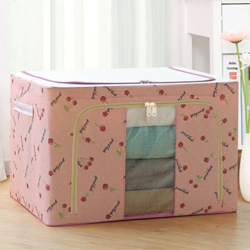 

Oxford Cloth Steel Frame Storage Box for Clothes Bed Sheets Blanket Pillow Shoe Holder Container Organizer TT-best