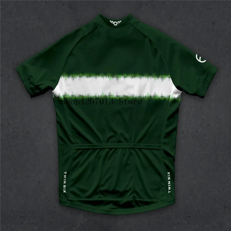 2019 Мужская футболка с коротким рукавом для велоспорта двойная шесть зеленых
