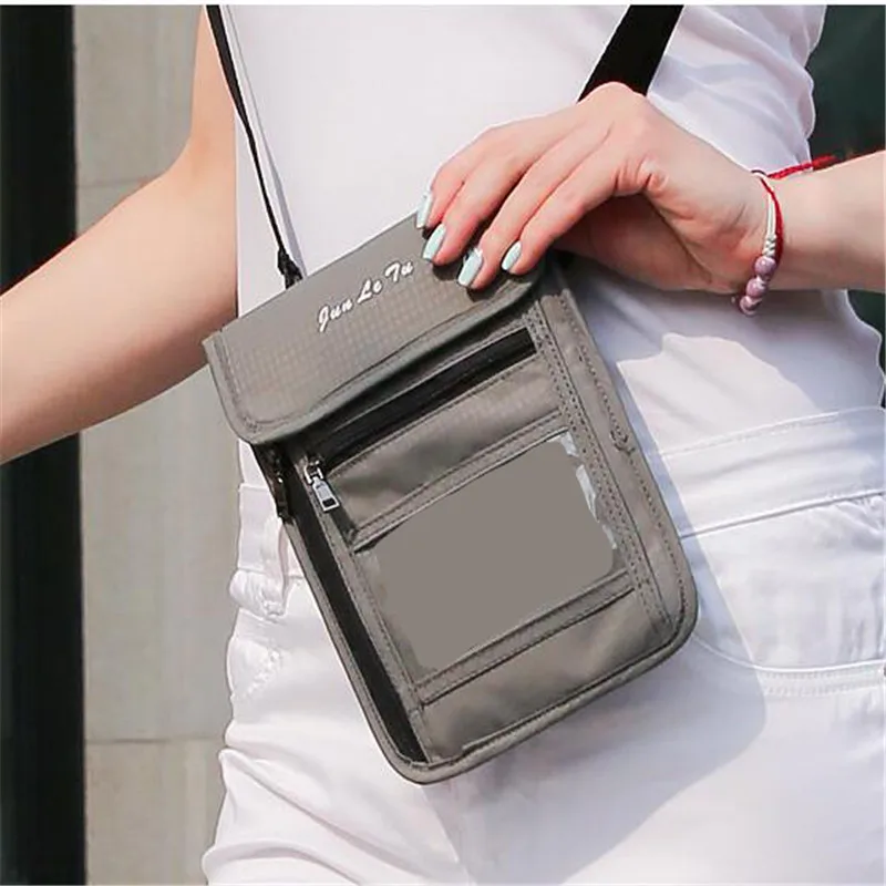

New Blocking Phone Wallet Pouch Men and Women Mini Crossbody Bag Nylon Anti-Theft Travel Passport Neck Bag