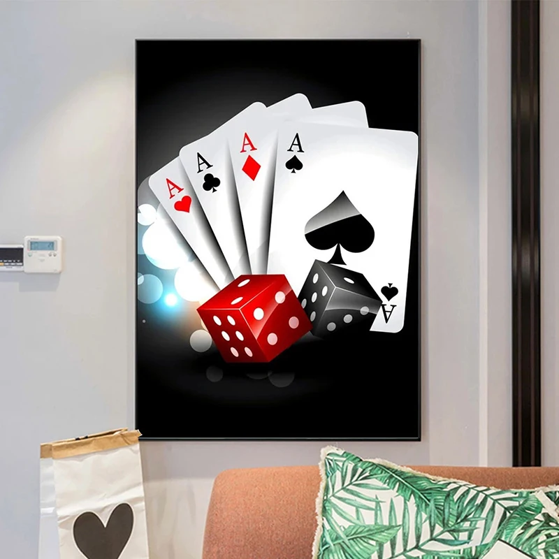 Абстрактная Картина на холсте постеры с игральными картами принты и настенное