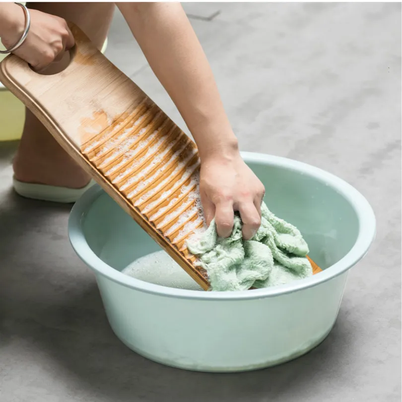 Нескользящая доска из твердого бамбукового материала для стирки шапочка