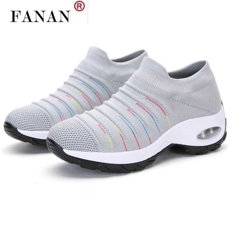 

2021 Shoes Woman Flat Soft Breathable Air Cushion Loafers Spring New Casual Platform Non Slip Sneakers Female Zapatos De Mujer