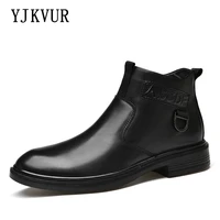 yjkvur brand new genuine leather mens boots handmade black ankle boots man business high top dress shoes big size 36 46 f9910