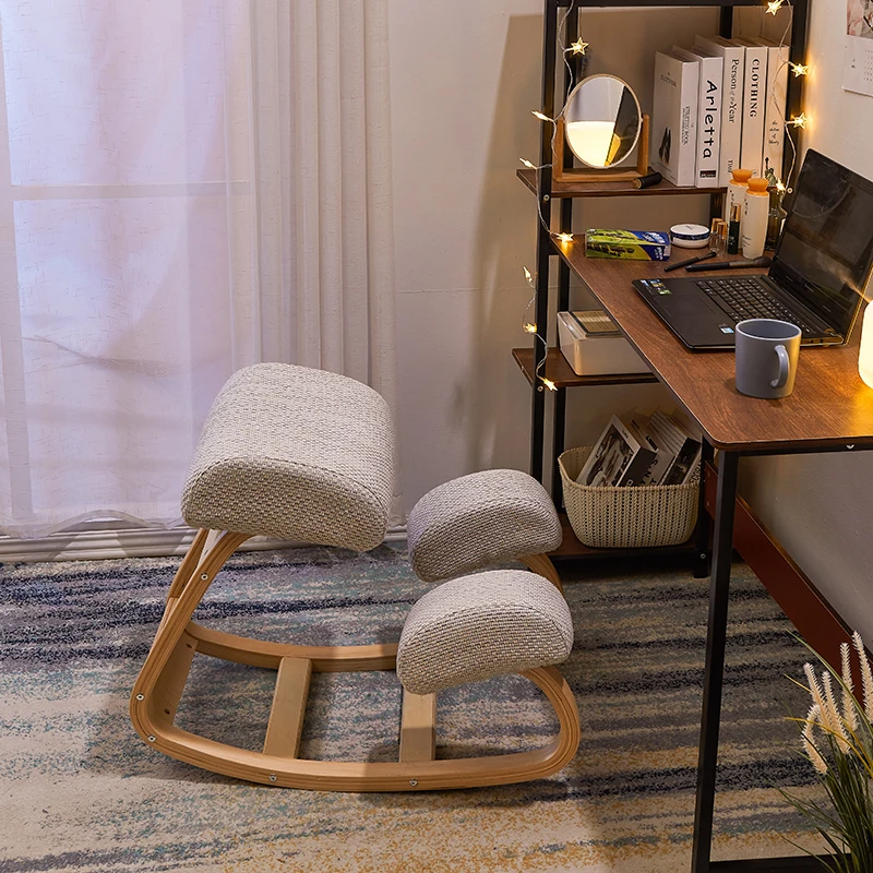 Эргономичный стул на коленях деревянный стул-качалка коррекция осанки офисное