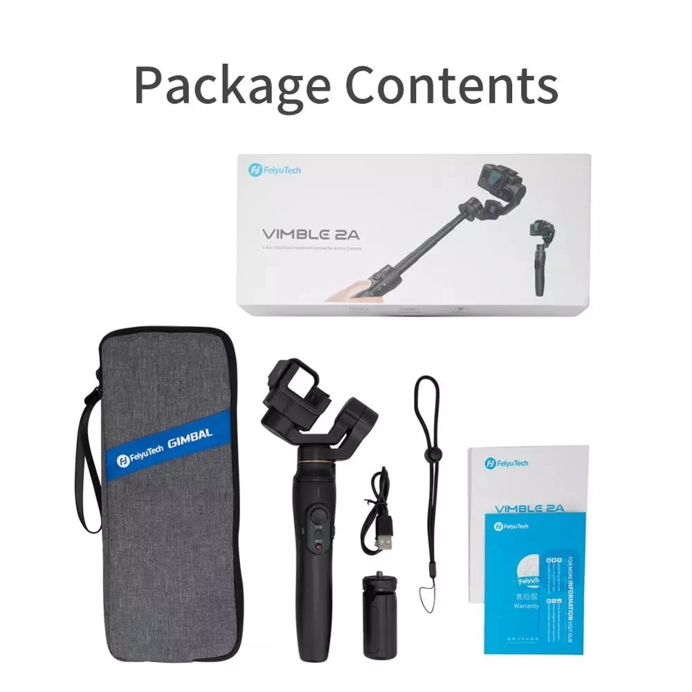 

Feiyutech Vimble 2A Action Camera Gimbal Handheld Stabilizer with 180mm Extension Pole for Gopro Hero 5/6/7 Handheld Gimbal