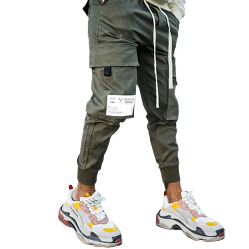 Брюки мужские Джоггеры в стиле хип-хоп штаны-султанки брюки однотонные