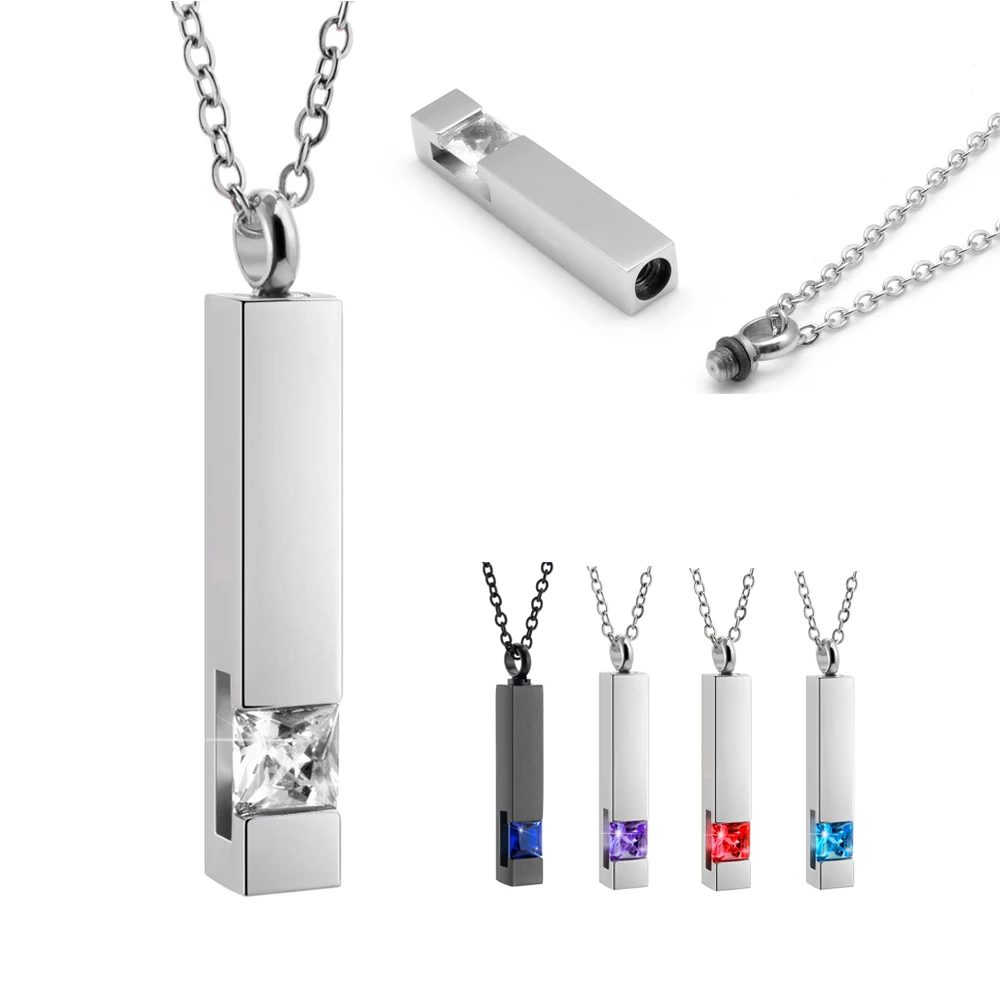 Ожерелье с кремационной урной инкрустацией из нержавеющей стали несколько