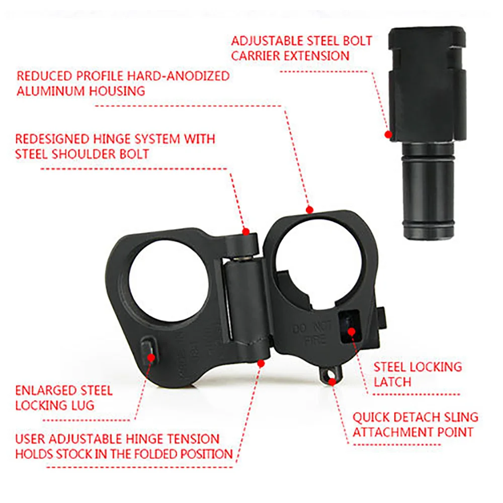 

Tactical AR Folding Stock Adapter Airsoft Hunting Accessory For M16/M4 SR25 Series GBB(AEG) 2-0042