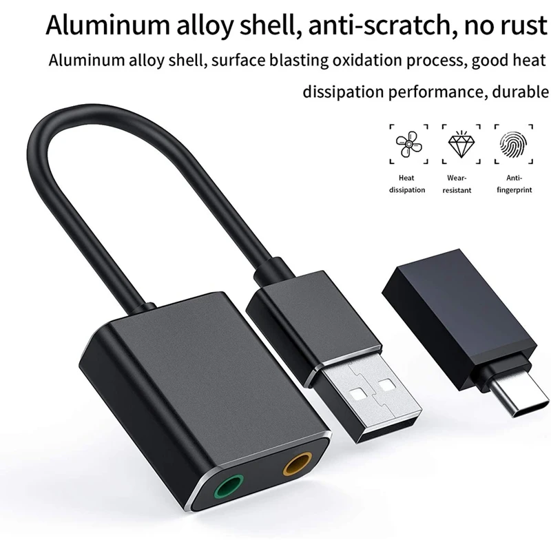 USB аудио адаптер внешняя стерео звуковая карта с разъемом для наушников 3 5 мм и
