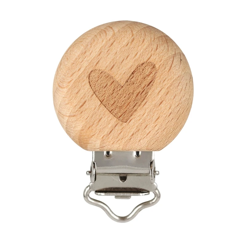 

1 pc Wooden Pacifier Clips Round Wooden Clip Charms For Baby Pacifier Chain Teether Toys