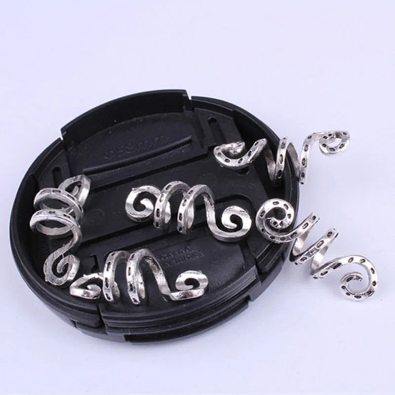 10 шт. металлическая Серебряная викинговая спиральная коса для волос dread beard dreadlock