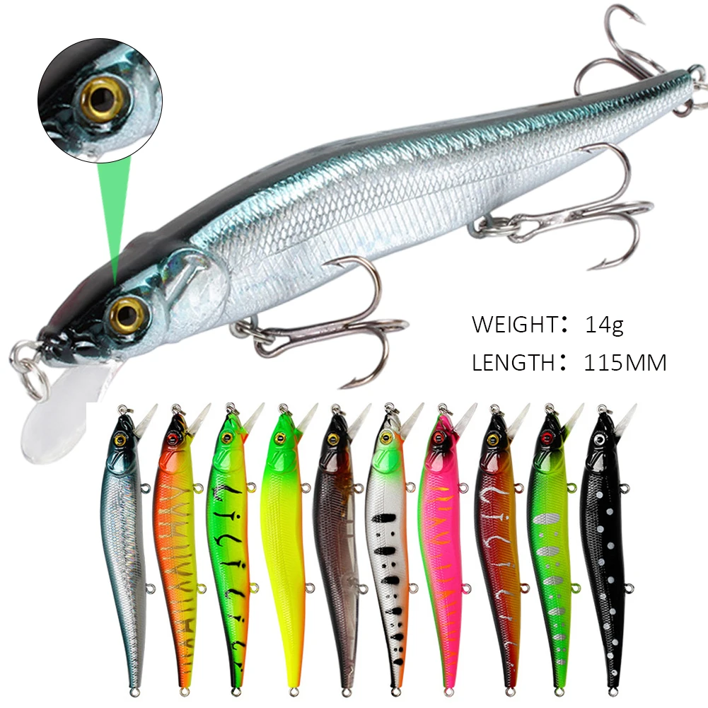 

Minnow Fishing Lure 115mm 14g Mini Artificial Hard Bait Sinking Crankbait Wobblers Carp Perch Trout Fishing Tackle Accessories