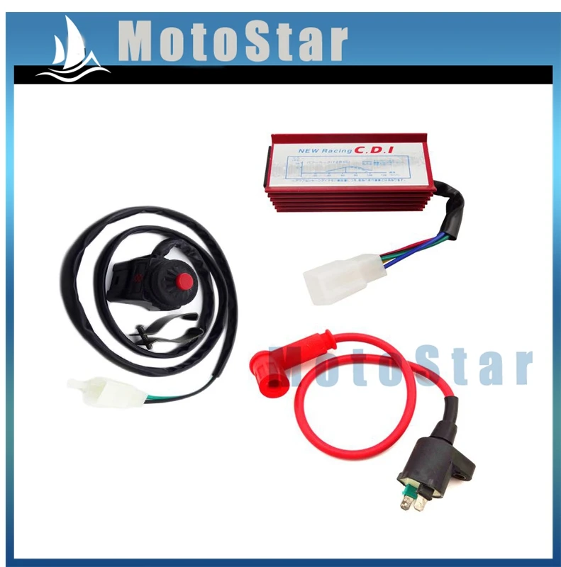 Красная катушка зажигания 5 Pin AC CDI выключатель для 50cc 70cc 90cc 110cc 125cc 140cc 150cc Pit Dirt Bike |