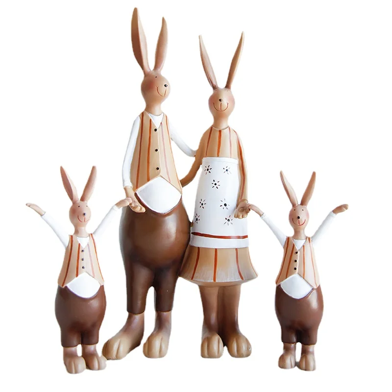 

Rabbit Statue Resin Home Decoration Handmade Decorations Items Creative Luxury Ornaments Decoration Art Crafts Supplies Gift B